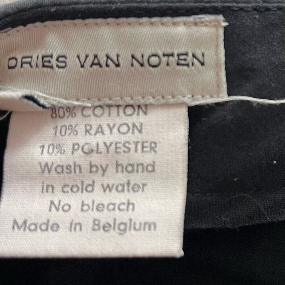 Dries Van Noten Dress Pants Mid Rise Straight Black Pinstripe Womens Size 48 - Picture 8 of 8